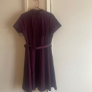 Purple dress with pockets and belt. Great for work